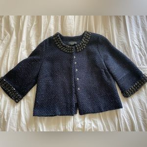 Beaded dark blue blazer jacket size medium
